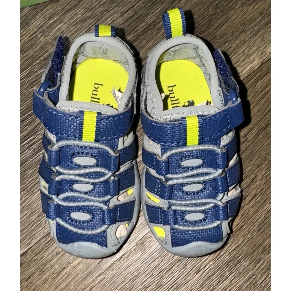 Bullfrogs Sandals Shoes Closed Toe Toddler Boys Gray Blue Sz 2 M Beach NWT